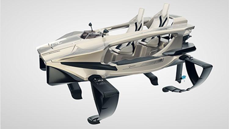 Presentan innovadora moto ecológica que vuela sobre el agua-0